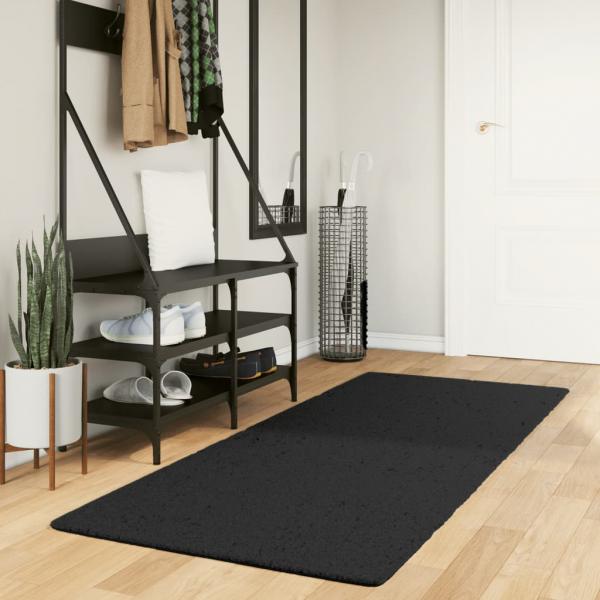 ARDEBO.de - Teppich HUARTE Kurzflor Weich und Waschbar Schwarz 80x200 cm