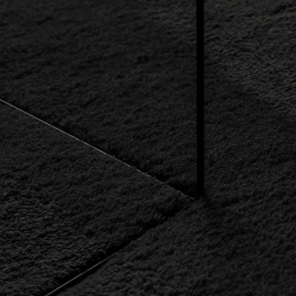 Teppich HUARTE Kurzflor Weich und Waschbar Schwarz 100x200 cm