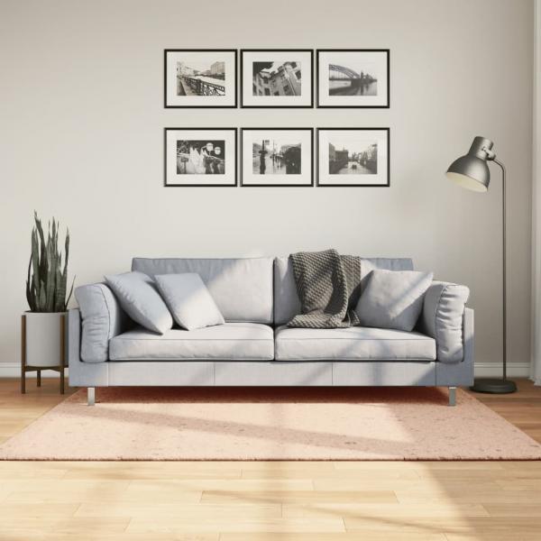 ARDEBO.de - Teppich HUARTE Kurzflor Weich und Waschbar Blassrosa 120x170 cm