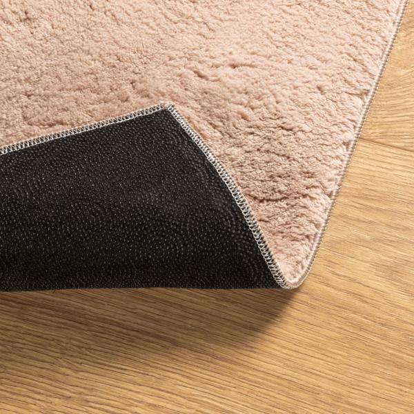 Teppich HUARTE Kurzflor Weich und Waschbar Blassrosa 120x170 cm