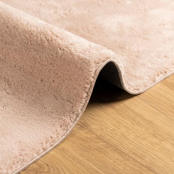 Teppich HUARTE Kurzflor Weich und Waschbar Blassrosa 120x170 cm