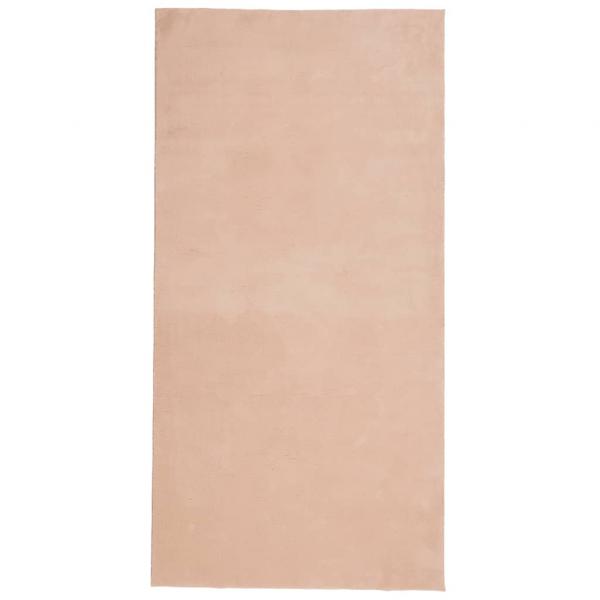 Teppich HUARTE Kurzflor Weich und Waschbar Blassrosa 100x200 cm