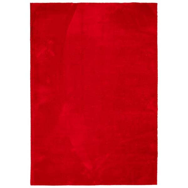 Teppich HUARTE Kurzflor Weich und Waschbar Rot 120x170 cm
