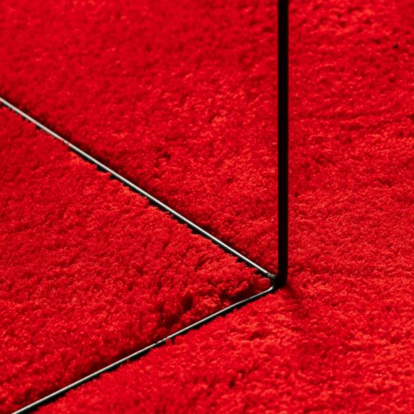 Teppich HUARTE Kurzflor Weich und Waschbar Rot 60x110 cm