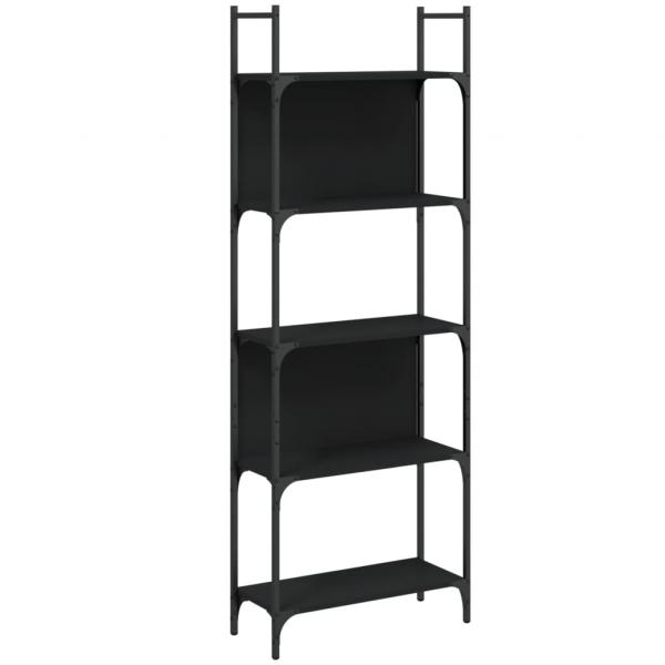 Bücherregal 5 Böden Schwarz 60,5x24x166,5 cm Holzwerkstoff