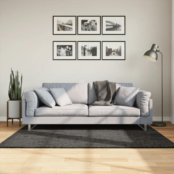 ARDEBO.de - Teppich ISTAN Hochflor Glänzend Anthrazit 120x170 cm