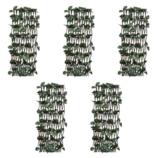 Weidengitter 5 Stk. mit künstlichen Blättern 180×90 cm
