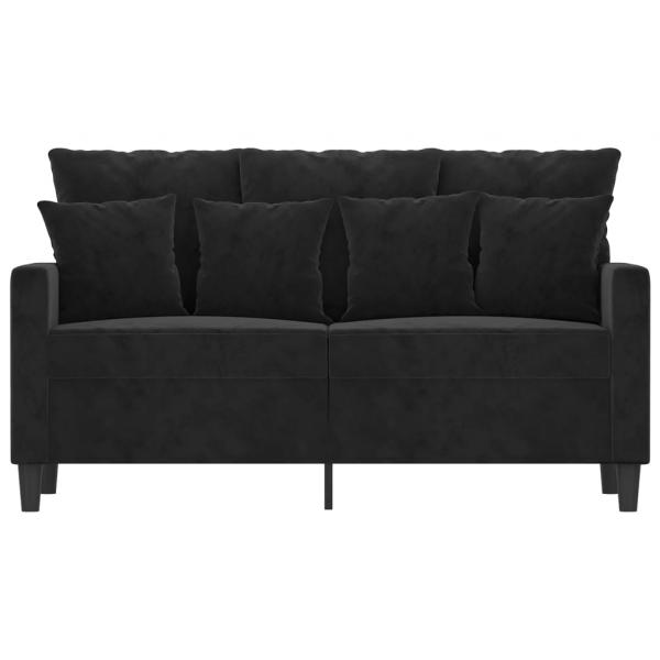 2-Sitzer-Sofa Schwarz 120 cm Samt