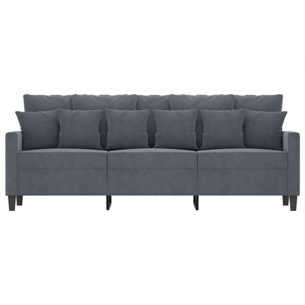 3-Sitzer-Sofa Dunkelgrau 180 cm Samt