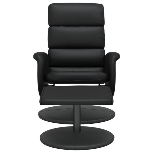 Relaxsessel mit Fußhocker Schwarz Kunstleder 