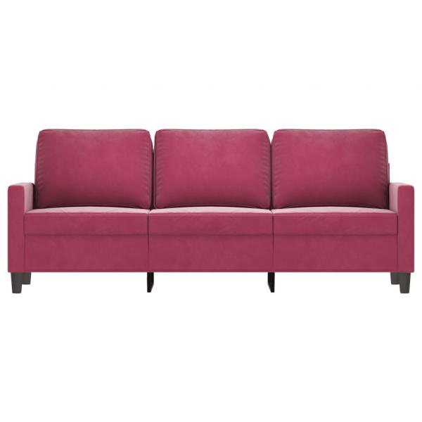 3-Sitzer-Sofa Weinrot 180 cm Samt