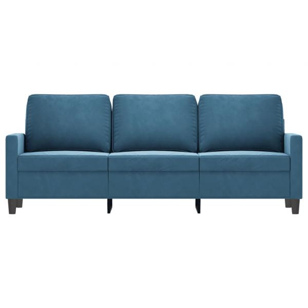 3-Sitzer-Sofa Blau 180 cm Samt