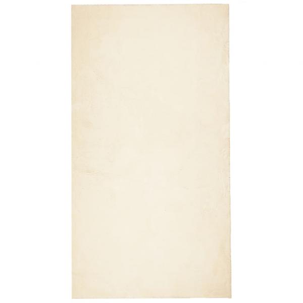 Teppich HUARTE Kurzflor Weich und Waschbar Creme 80x150 cm