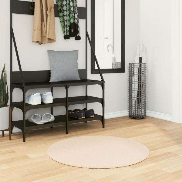 ARDEBO.de - Teppich HUARTE Kurzflor Weich und Waschbar Beige Ø 80 cm