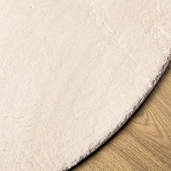Teppich HUARTE Kurzflor Weich und Waschbar Beige Ø 200 cm