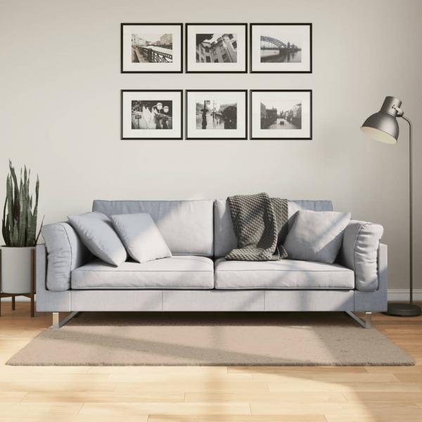 ARDEBO.de - Teppich HUARTE Kurzflor Weich und Waschbar Sandfarben 80x150 cm