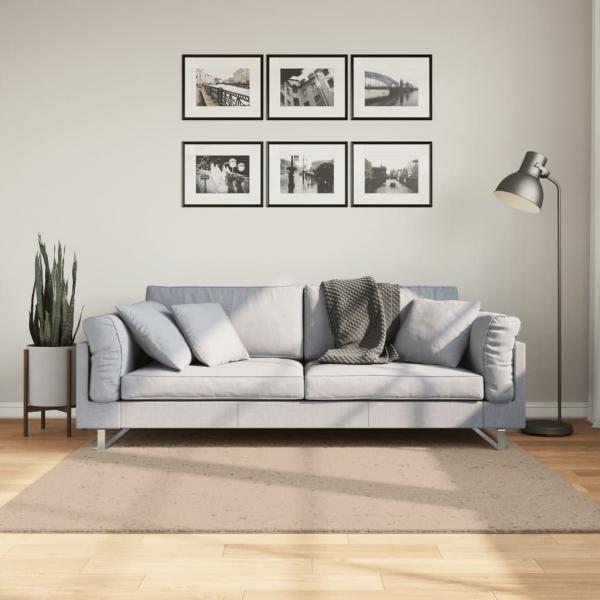 ARDEBO.de - Teppich HUARTE Kurzflor Weich und Waschbar Sandfarben 160x160cm