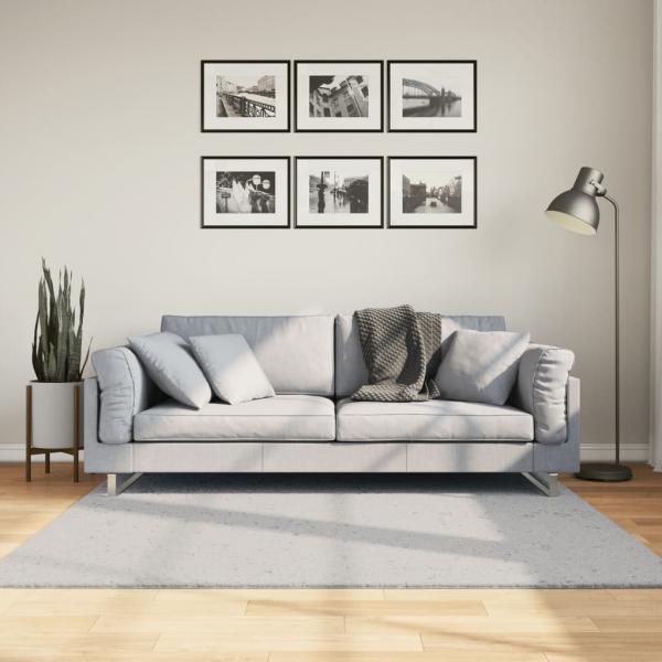 ARDEBO.de - Teppich HUARTE Kurzflor Weich und Waschbar Grau 160x160 cm