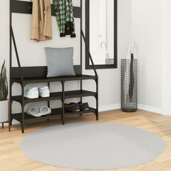 ARDEBO.de - Teppich HUARTE Kurzflor Weich und Waschbar Grau Ø 120 cm