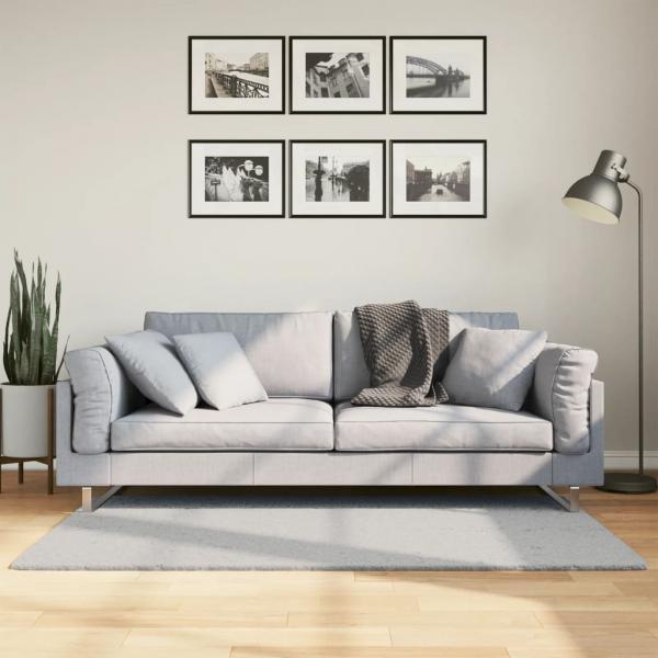 ARDEBO.de - Teppich HUARTE Kurzflor Weich und Waschbar Grau 80x150 cm