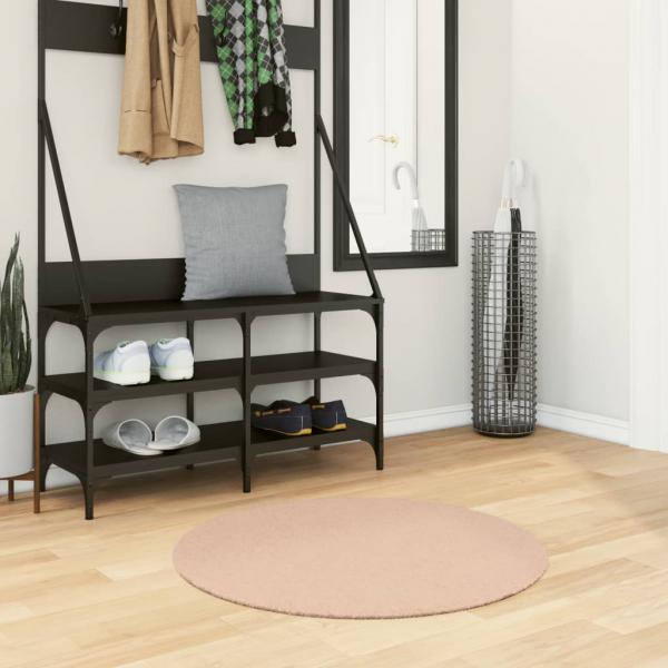 ARDEBO.de - Teppich HUARTE Kurzflor Weich und Waschbar Blassrosa Ø 80 cm