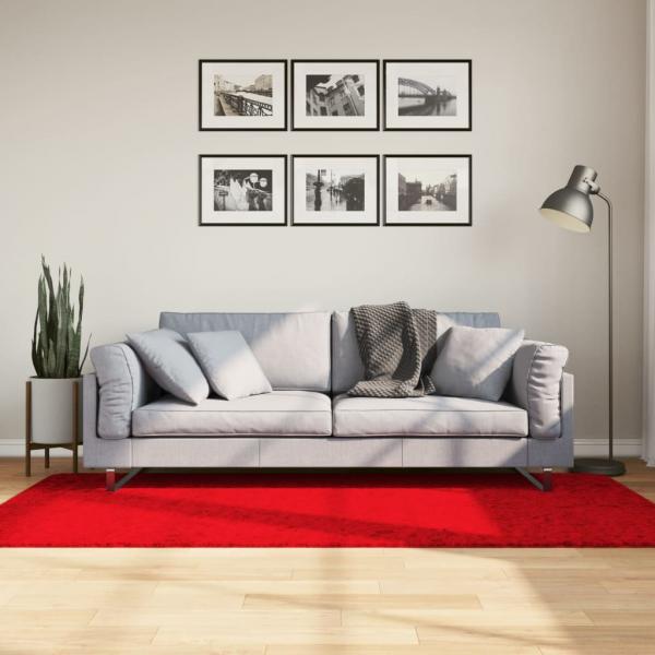 ARDEBO.de - Teppich HUARTE Kurzflor Weich und Waschbar Rot 100x200 cm