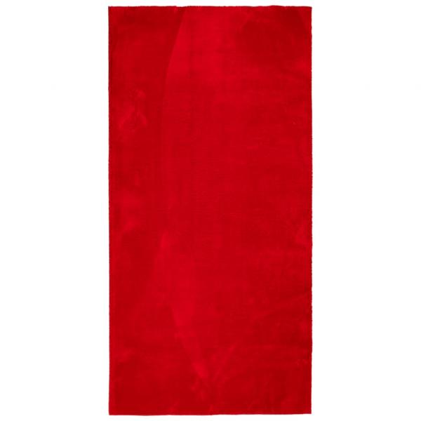 Teppich HUARTE Kurzflor Weich und Waschbar Rot 100x200 cm