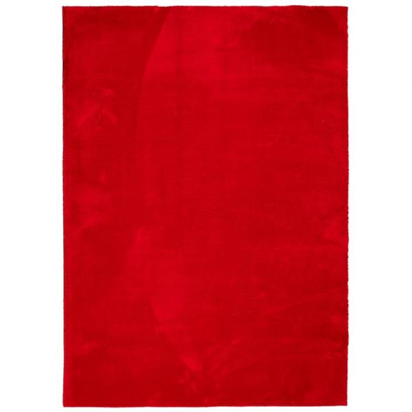 Teppich HUARTE Kurzflor Weich und Waschbar Rot 200x280 cm