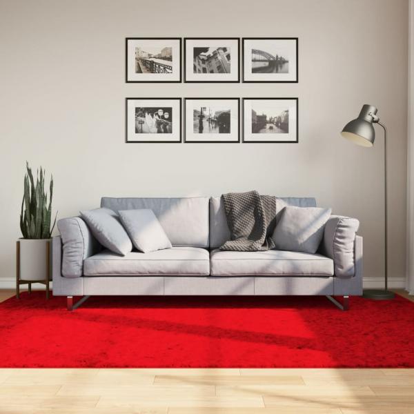 ARDEBO.de - Teppich HUARTE Kurzflor Weich und Waschbar Rot 160x230 cm