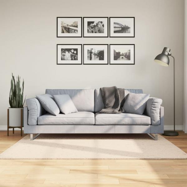 ARDEBO.de - Teppich HUARTE Kurzflor Weich und Waschbar Beige 120x170 cm