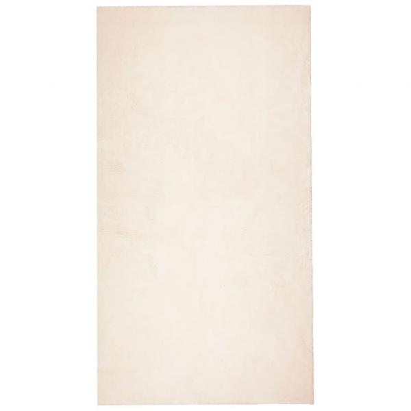 Teppich HUARTE Kurzflor Weich und Waschbar Beige 60x110 cm