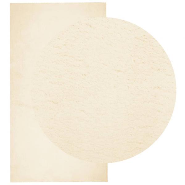 Teppich HUARTE Kurzflor Weich und Waschbar Creme 60x110 cm