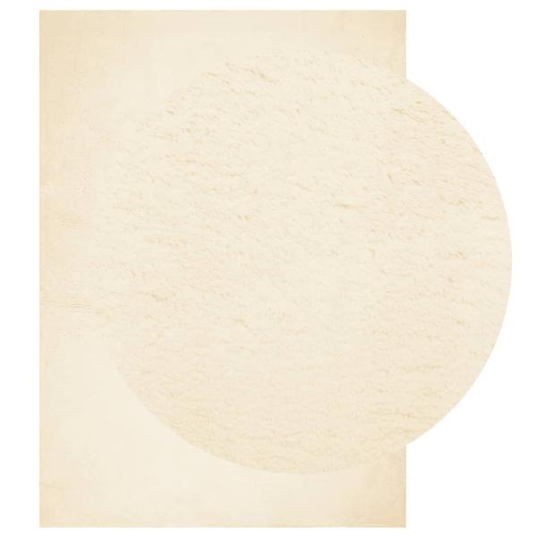 Teppich HUARTE Kurzflor Weich und Waschbar Creme 140x200 cm