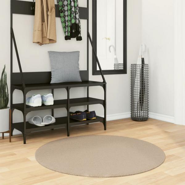 ARDEBO.de - Teppich HUARTE Kurzflor Weich und Waschbar Sandfarben Ø 100 cm