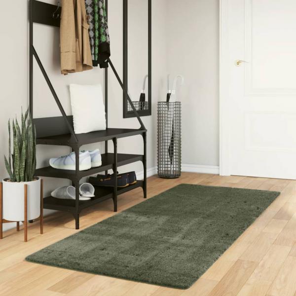 ARDEBO.de - Teppich HUARTE Kurzflor Weich und Waschbar Waldgrün 80x200 cm