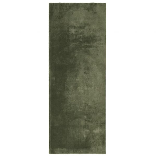 Teppich HUARTE Kurzflor Weich und Waschbar Waldgrün 80x200 cm