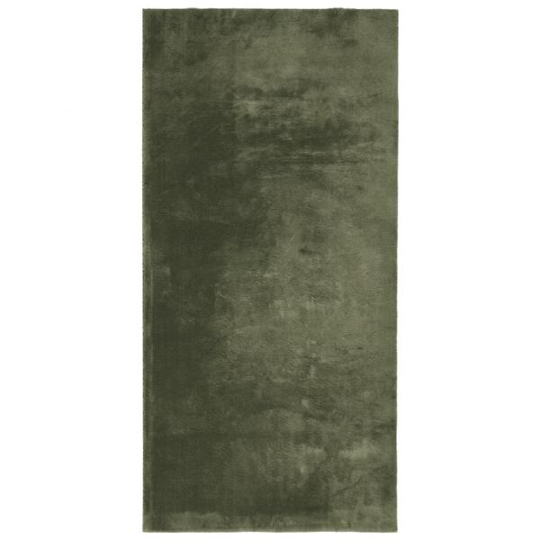 Teppich HUARTE Kurzflor Weich und Waschbar Waldgrün 100x200 cm
