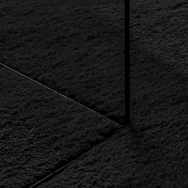 Teppich HUARTE Kurzflor Weich und Waschbar Schwarz Ø 100 cm