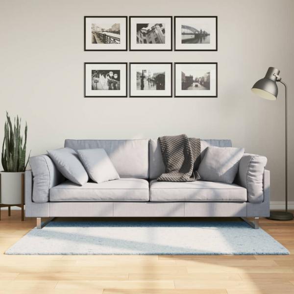 ARDEBO.de - Teppich HUARTE Kurzflor Weich und Waschbar Blau 80x150 cm