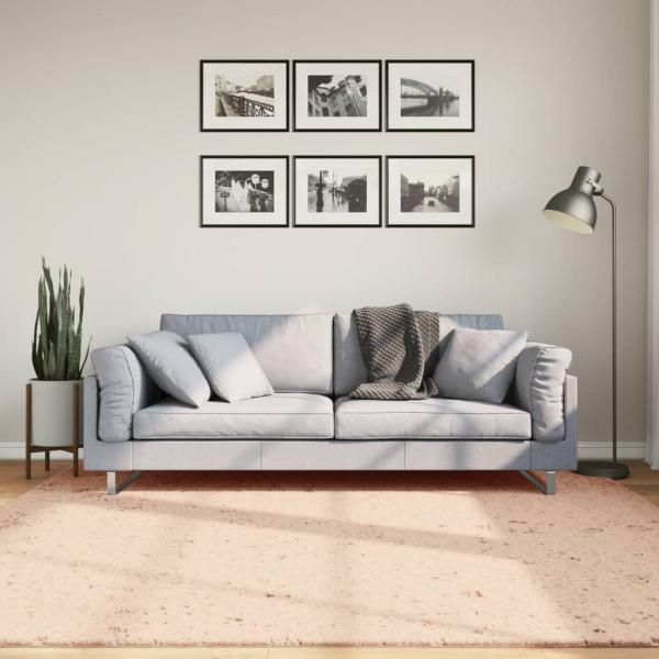 ARDEBO.de - Teppich HUARTE Kurzflor Weich und Waschbar Blassrosa 200x200 cm