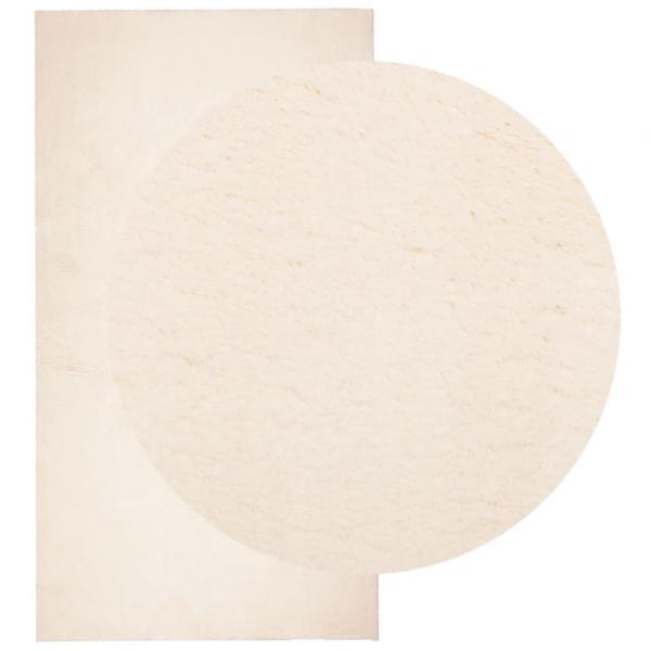 Teppich HUARTE Kurzflor Weich und Waschbar Beige 80x150 cm