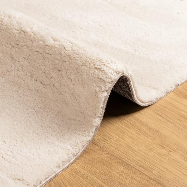 Teppich HUARTE Kurzflor Weich und Waschbar Beige 80x150 cm