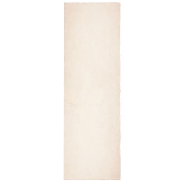 Teppich HUARTE Kurzflor Weich und Waschbar Beige 80x250 cm