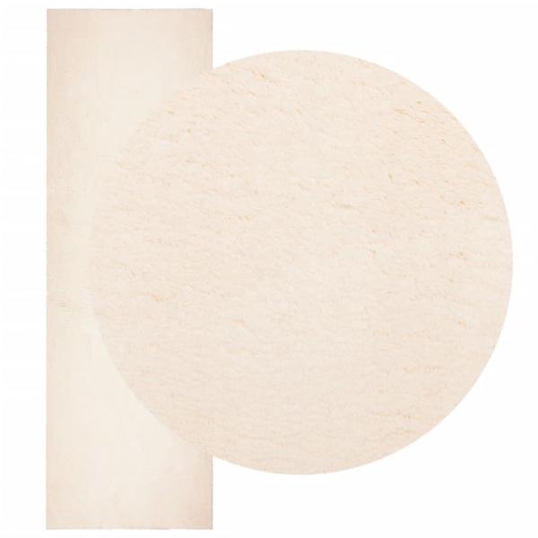 Teppich HUARTE Kurzflor Weich und Waschbar Beige 80x250 cm