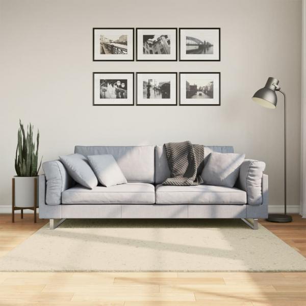 ARDEBO.de - Teppich HUARTE Kurzflor Weich und Waschbar Creme 160x160 cm