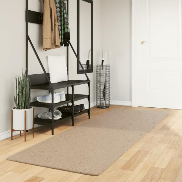 ARDEBO.de - Teppich HUARTE Kurzflor Weich und Waschbar Sandfarben 80x250 cm