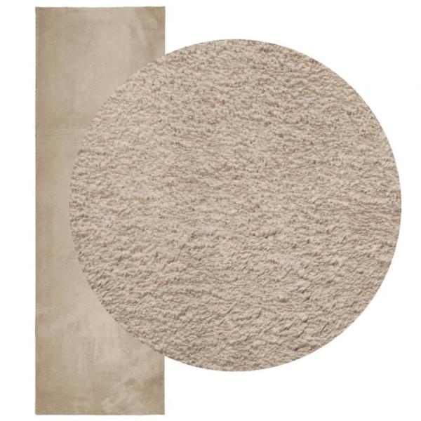 Teppich HUARTE Kurzflor Weich und Waschbar Sandfarben 80x250 cm