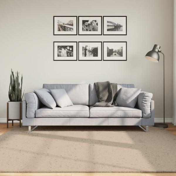 ARDEBO.de - Teppich HUARTE Kurzflor Weich und Waschbar Sandfarben 200x200cm