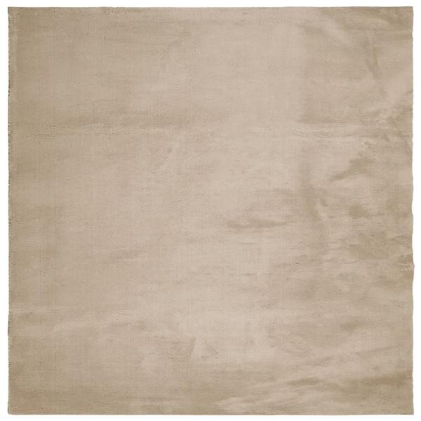 Teppich HUARTE Kurzflor Weich und Waschbar Sandfarben 240x240cm