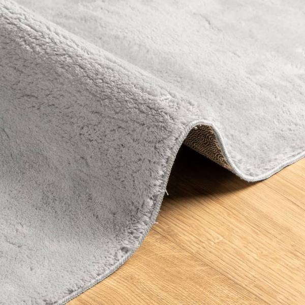 Teppich HUARTE Kurzflor Weich und Waschbar Grau 200x200 cm